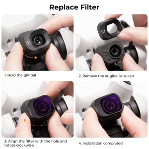 K&F Concept Sada filtrov K&F DJI Mini 4 Pro 4 ND (ND8, ND16, ND32 a ND64) 32082