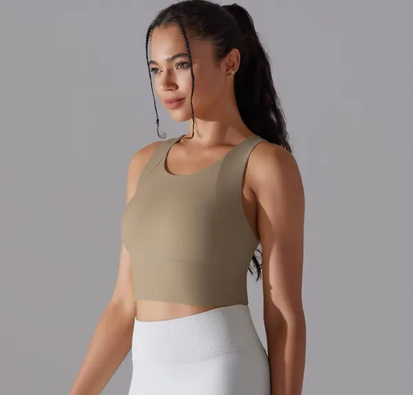 Legínovo Push-up top hnedý Veľkosť: M