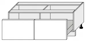 ArtExt Kuchynská skrinka spodná nízka SILVER | D2M 120 Farba korpusu: Grey
