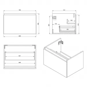 SAPHO - LOREA skrinka 140x46x51,5cm (70+70cm), biela matná LE070-3131-01