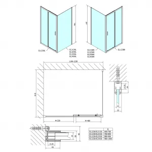 POLYSAN - EASY sprchové dvere 1200, sklo Brick EL1238