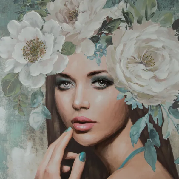 ArtFir Obraz WOMAN 573A | tyrkysová 80 x 120 cm