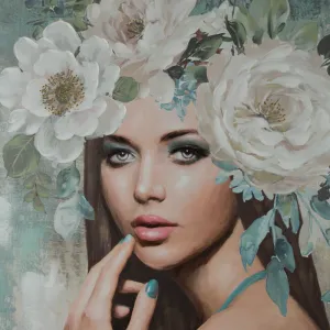 ArtFir Obraz WOMAN 573A | tyrkysová 80 x 120 cm