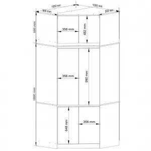 Ak furniture Rohová šatní skříň CLP 100 cm 6D dub artisan