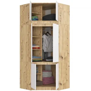 Ak furniture Nástavec na rohovou šatní skříň CLP 100 cm dub artisan/bílý