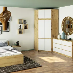 Ak furniture Nástavec na rohovou šatní skříň CLP 100 cm dub artisan/bílý