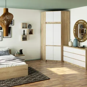 Ak furniture Nástavec na rohovou šatní skříň CLP 100 cm dub sonoma/bílá