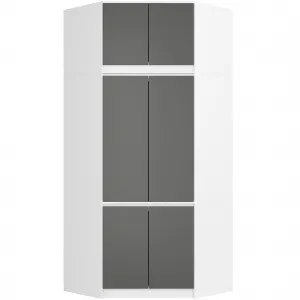 Ak furniture Nástavec na rohovou šatní skříň CLP 100 cm bílý/grafitově šedý