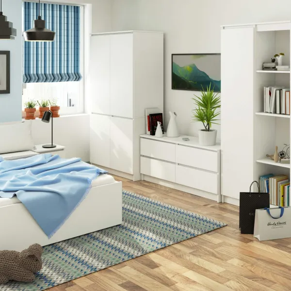 Ak furniture Šatníková skriňa CLP S90/4D biela