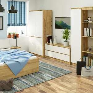 Ak furniture Šatní skříň CLP S90/4D dub artisan/bílá