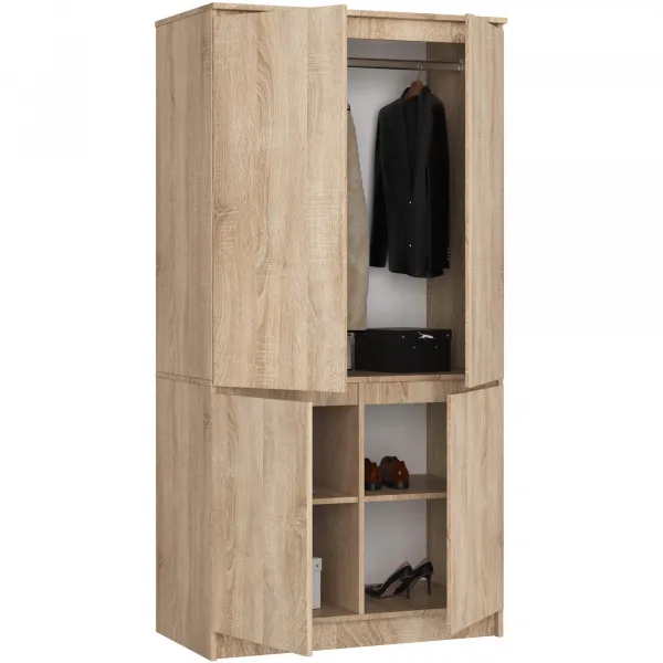 Ak furniture Šatní skříň CLP S90/4D dub sonoma