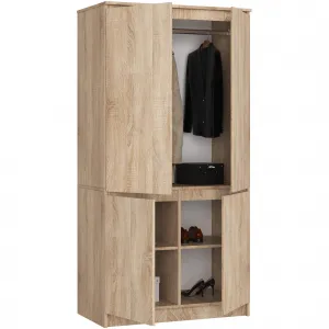 Ak furniture Šatní skříň CLP S90/4D dub sonoma