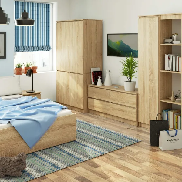 Ak furniture Šatní skříň CLP S90/4D dub sonoma