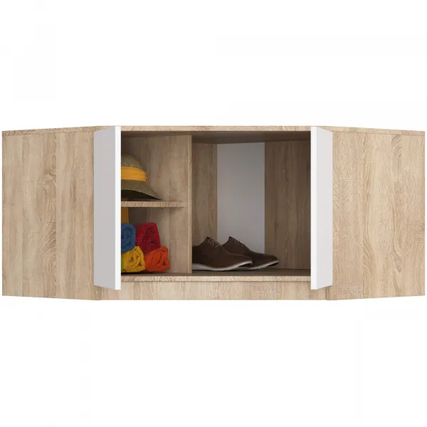 Ak furniture Nástavec na rohovou šatní skříň CLP 100 cm dub sonoma/bílá
