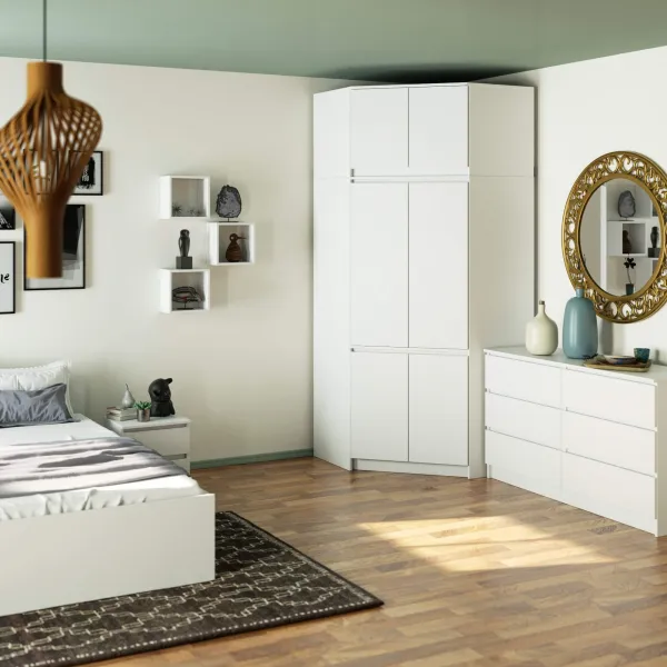 Ak furniture Nástavec na rohovou šatní skříň CLP 100 cm bílý