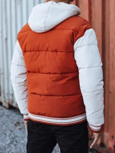 Módna bomber bunda s kapucňou červená