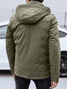 Trendy bunda s kapucňou pre pánov zelená