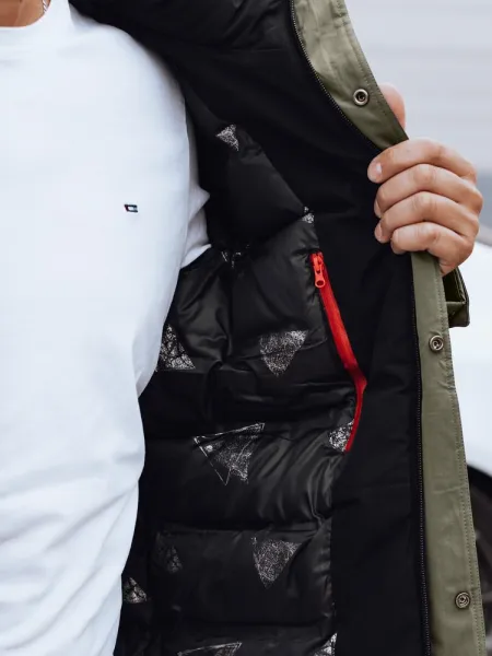 Trendy bunda s kapucňou pre pánov zelená