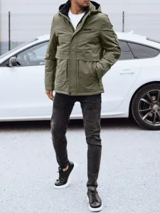 Trendy bunda s kapucňou pre pánov zelená