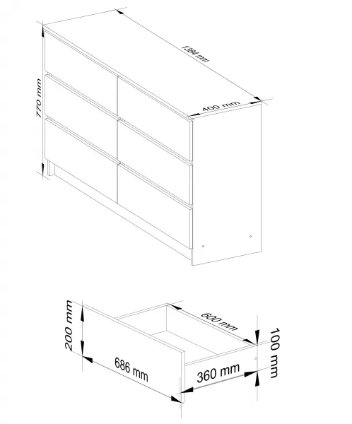 Ak furniture Komoda Rollo K 138,4 cm jelša