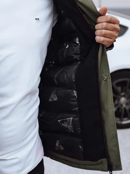 Trendy bunda s kapucňou pre pánov zelená