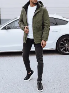 Trendy bunda s kapucňou pre pánov zelená
