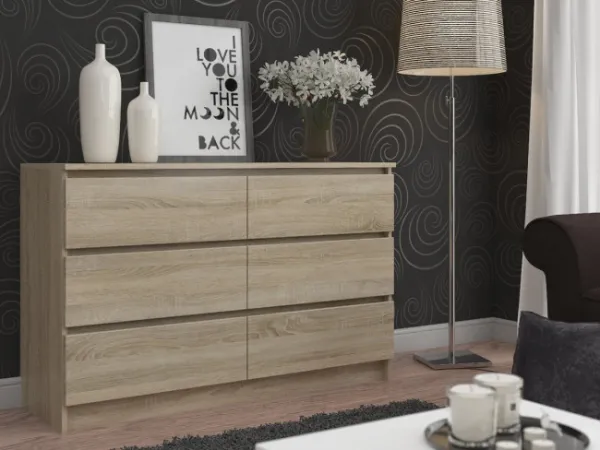 Ak furniture Komoda Rollo K 138,4 cm dub sonoma