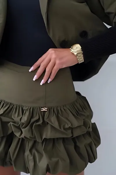 ASPERISSIA Dámska sukňa RINA Farba: Khaki, Konfekčná veľkosť: M
