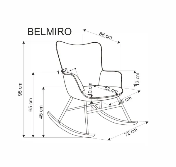 HALMAR Houpací křeslo Belmiro šedé