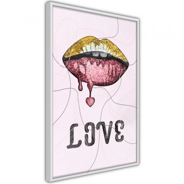 Plagát pery - Lip Gloss and Love