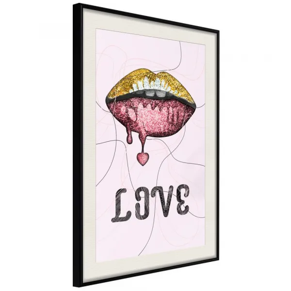Plagát pery - Lip Gloss and Love