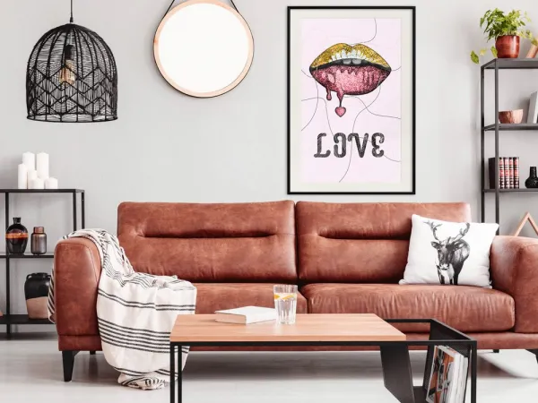 Plagát pery - Lip Gloss and Love