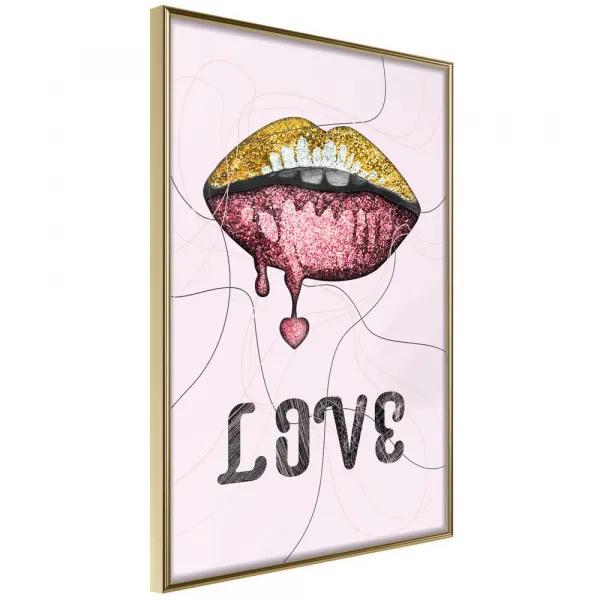 Plagát pery - Lip Gloss and Love