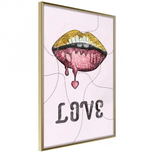 Plagát pery - Lip Gloss and Love