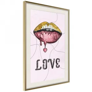 Plagát pery - Lip Gloss and Love
