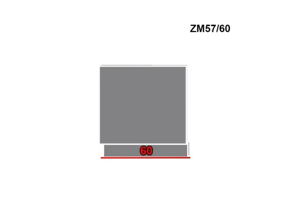 ArtExt Dvierka na umývačku riadu MALMO | ZM 57/60 Farba korpusu: Grey