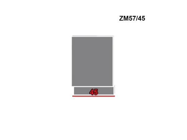 ArtExt Dvierka na umývačku riadu SILVER | ZM 57/45 Farba sokla: Grey