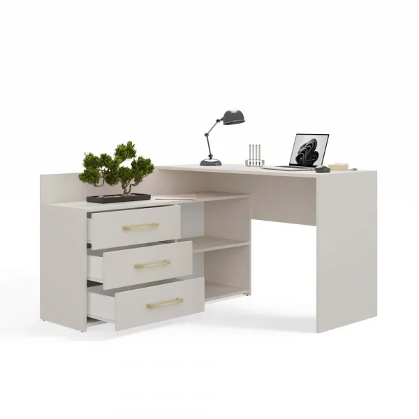 TP Living Rohový písací stôl + komoda DANY ľavý kašmírový