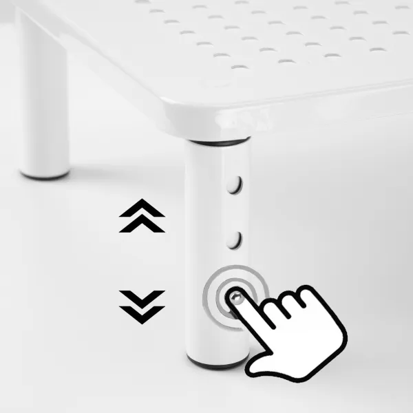 Stojan na monitor notebooku MULING biely + zásuvka