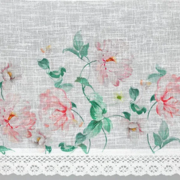 ArtFir Záclona ASTEJA P | ružové kvety 150 x 30 cm