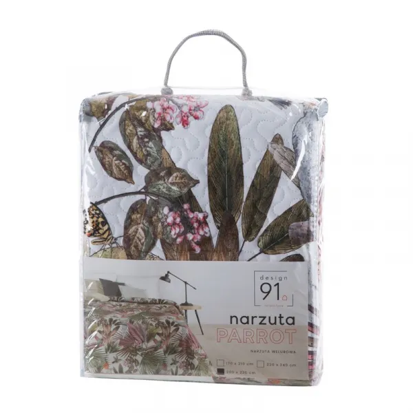 ArtFir Prikrývka na posteľ PARROT | zelená/ružová 170 x 210 cm