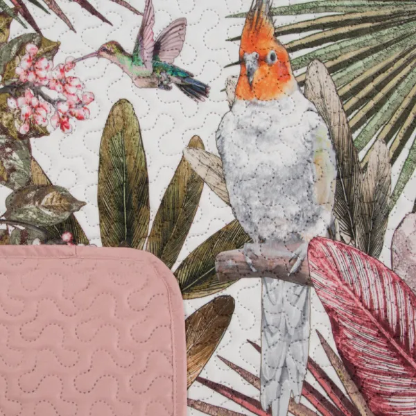 ArtFir Prikrývka na posteľ PARROT | zelená/ružová 170 x 210 cm