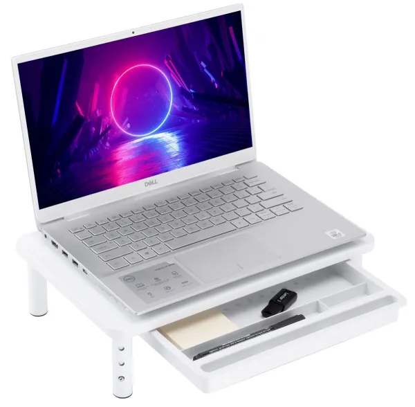 Stojan na monitor notebooku NANKIN biely + zásuvka