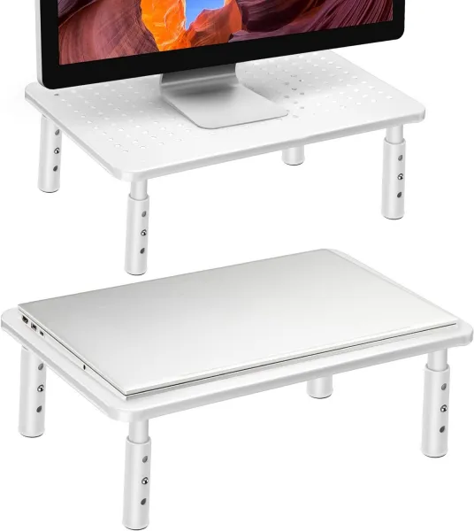 Stojan na monitor notebooku MULING biely + zásuvka