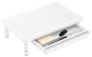 Stojan na monitor notebooku NANKIN biely + zásuvka