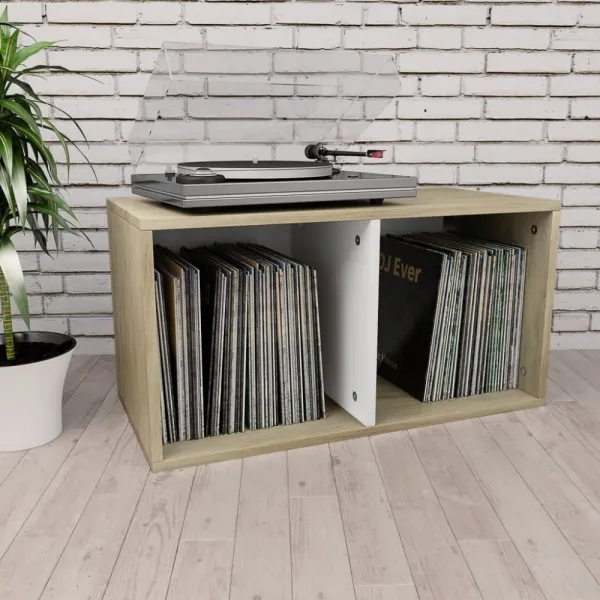 Úložný box na LP dosky drevotrieska Dekorhome Černá