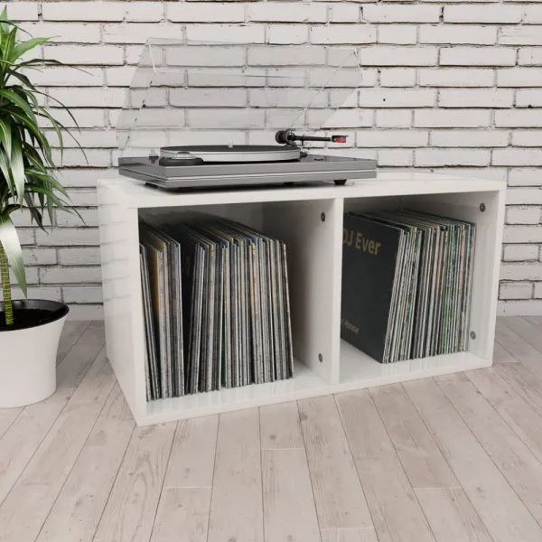 Úložný box na LP dosky drevotrieska Dekorhome Černá