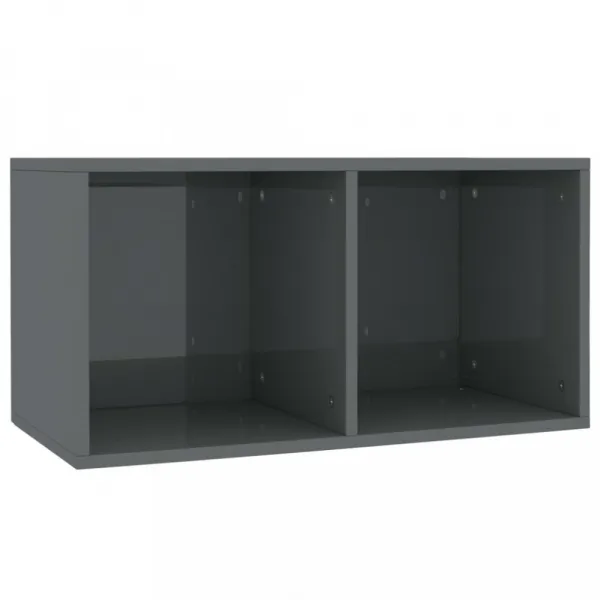 Úložný box na LP dosky drevotrieska Dekorhome Černá