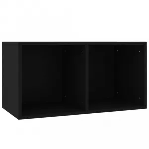 Úložný box na LP dosky drevotrieska Dekorhome Černá
