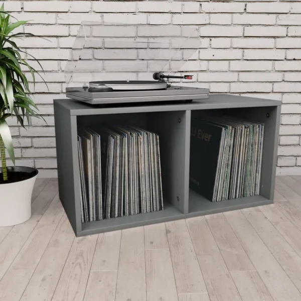 Úložný box na LP dosky drevotrieska Dekorhome Černá